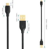 Kabel AUKEY CB-MD1 BLACK USB-A, micro USB - zdjęcie poglądowe 3