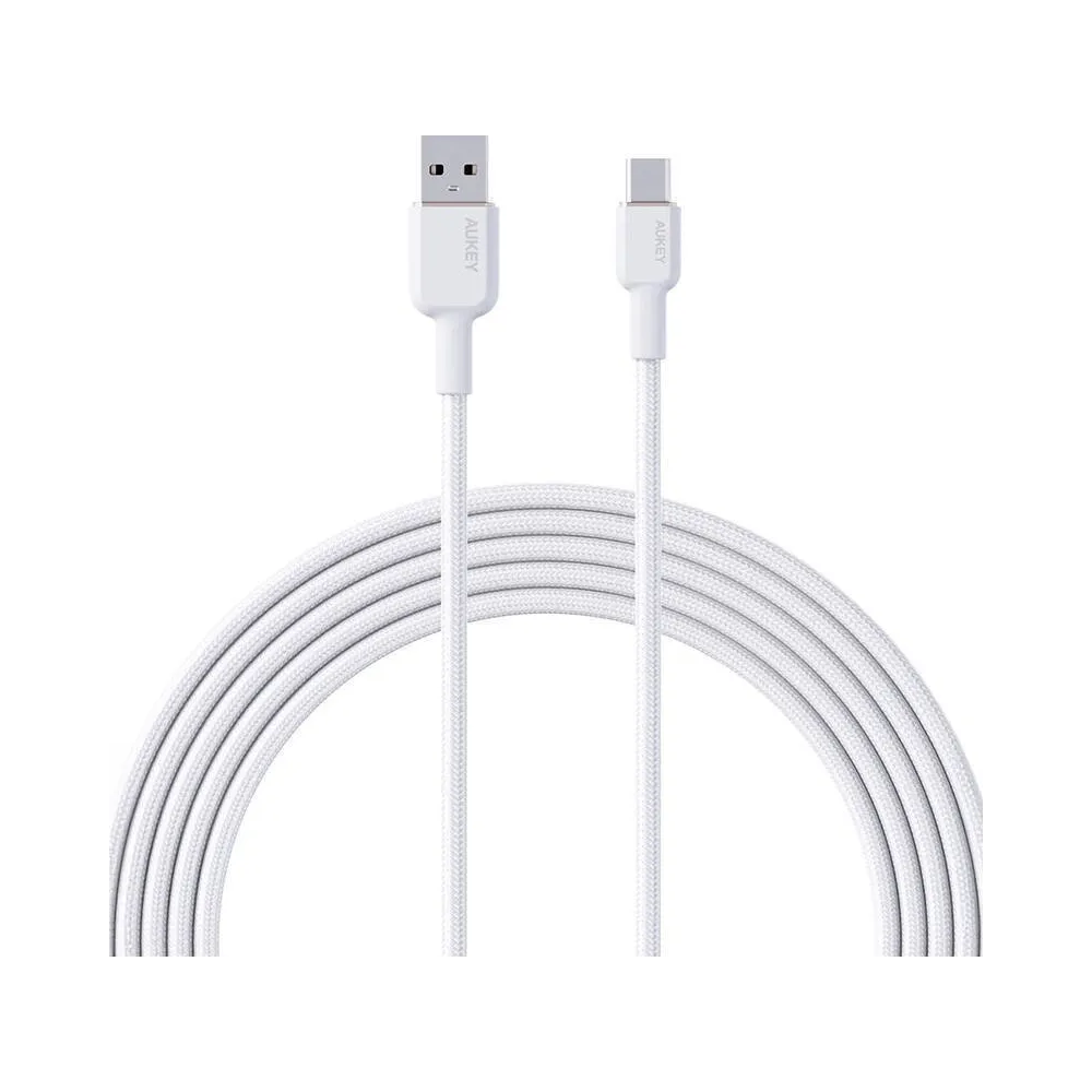 Kabel AUKEY USB-C do USB-A CB-NAC1 WHITE - Power Delivery 60W 3A, USB 2.0, 1m, Biały