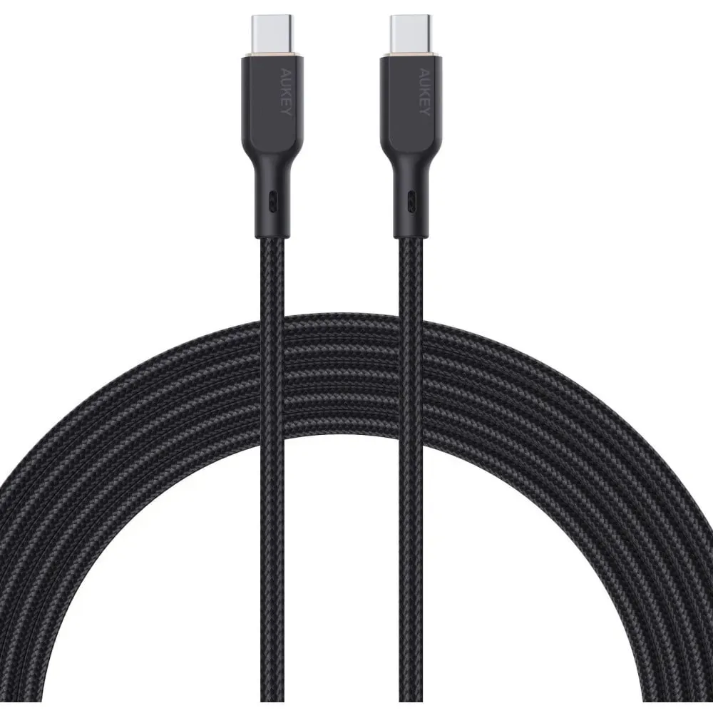 Kabel AUKEY USB-C do USB-C CB-KCC101 - PD 100W, 1 m, Czarny