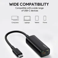 Karta sieciowa USB-C AUKEY CB-A30, USB-C 3.2 Fen 2, 1x 100|1000Mbps RJ-45 | Sklep ITnes.pl, IT for BUSINESS