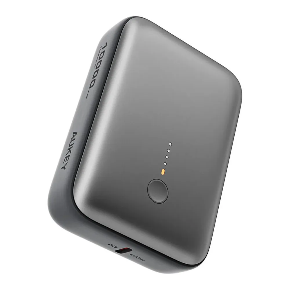 Powerbank AUKEY Mini 10000mAh 22,5W PB-Y55 - 1x USB-C, 1x USB-A, Szary