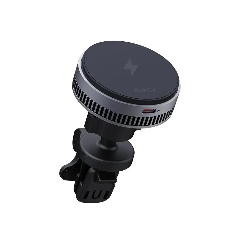 Uchwyt magnetyczny na smartfon z ładowaniem indukcyjnym AUKEY MagFusion Dash Pro HD-MC13A - Ładowanie Qi2.0, Czarny