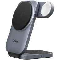 Ładowarka bezprzewodowa AUKEY MagFusion Z LC-MC312 - Qi2 15W MagSafe, Ładowarka PD 30W, Etui, Szare