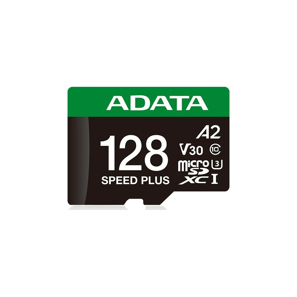 Karta pamięci ADATA Speed Plus MicroSDXC 128 GB UD128GUI3V30A2SP-RA1 - Class 3, UHS-I|U3, A2, V30,  180|160 MB/s