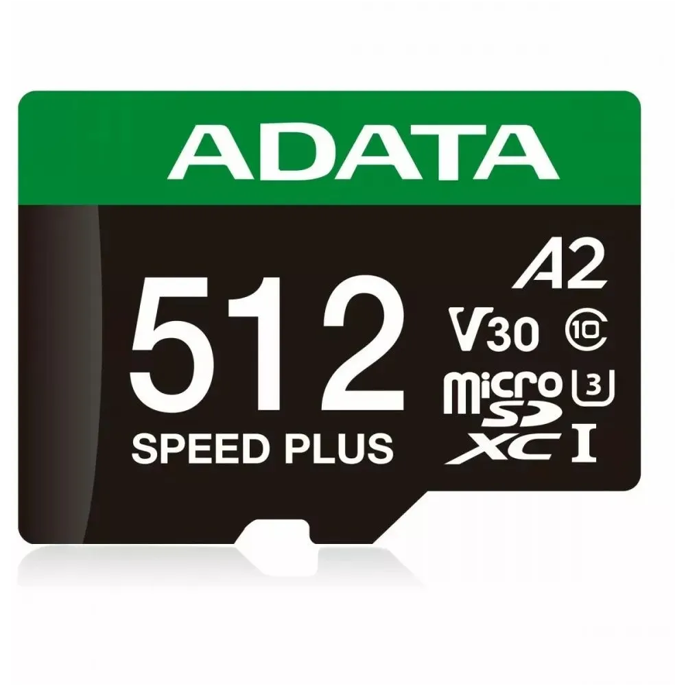 Karta pamięci ADATA Speed Plus MicroSDXC 512 GB UD512GUI3V30A2SP-RA1 - Class 3, UHS-I|U3, A2, V30, 180|160 MB/s
