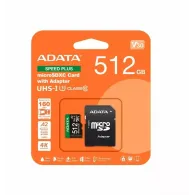 Karta pamięci ADATA Speed Plus MicroSDXC 512 GB UD512GUI3V30A2SP-RA1 - Class 3, UHS-I|U3, A2, V30, 180|160 MB/s