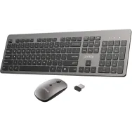 Zestaw bezprzewodowy klawiatury i myszy Unitek SlimDuo 2.4GHz Wireless Keyboard and Mouse Combo T054AGY01-US - 1600 DPI, Szary