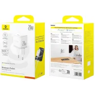 Ładowarka sieciowa Baseus Palm USB-C 20W P10111602213-00 - 1x USB-C, 3A, PD 3.0, Biała