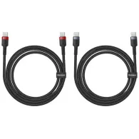 Zestaw kabli Baseus Cafule USB-C P10318306003-00, PD 2.0 5A 100W, USB 2.0, 2 sztuki, Czarne | Sklep ITnes.pl, IT for BUSINESS