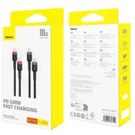 Zestaw kabli Baseus Cafule USB-C P10318306003-00, PD 2.0 5A 100W, USB 2.0, 2 sztuki, Czarne | Sklep ITnes.pl, IT for BUSINESS