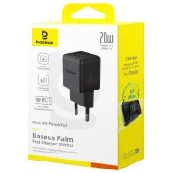 Ładowarka sieciowa Baseus Palm 20W P10111608113-00 - 1x USB-A + 1x USB-C, PD 3.0, Czarna