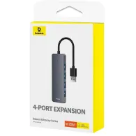Hub USB Baseus UltraJoy Series 4-Port HUB Lite B0005280B811-00 - 4x USB-A 3.0, 15 cm, Szary