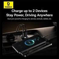 Ładowarka samochodowa Baseus Tiny Star Mini Car Charger 30W C00035001121-02 - 1x USB-C, 1x USB-A, Czarna