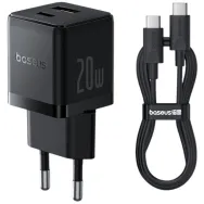 Ładowarka sieciowa Baseus Palm 20W P10111608113-01 - 1x USB-C, 1x USB-A, Biała