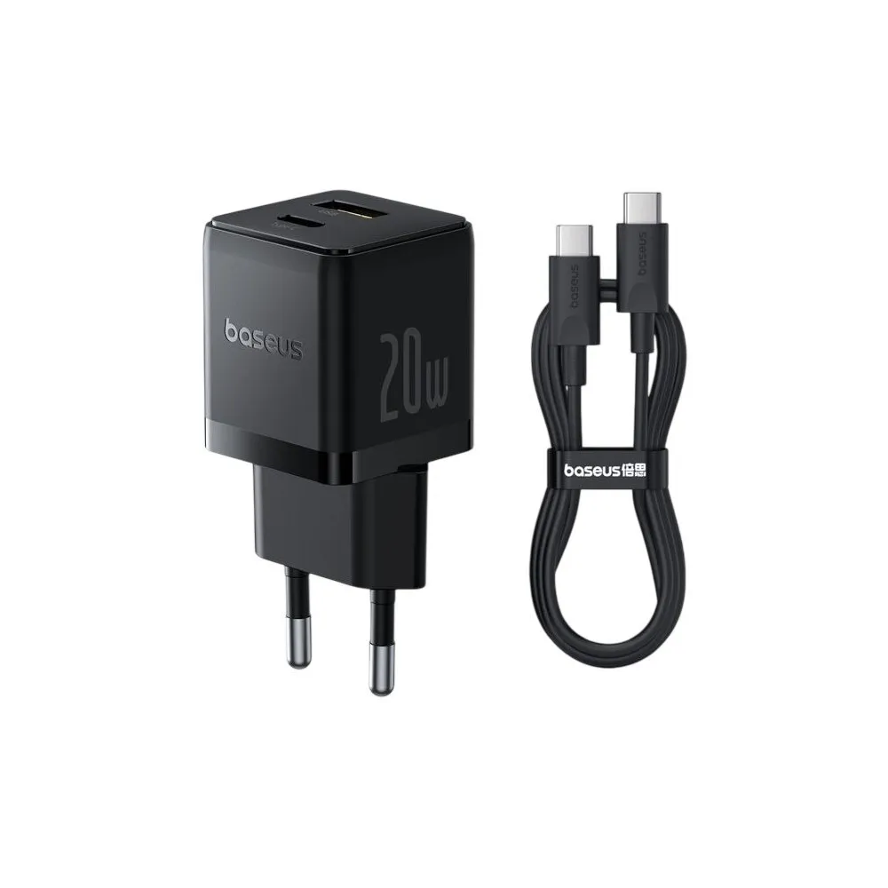 Ładowarka sieciowa Baseus Palm 20W P10111608113-01 - 1x USB-C, 1x USB-A, Biała