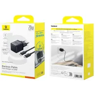 Ładowarka sieciowa Baseus Palm 20W P10111602113-01 - 1x USB-C, kabel USB-C, Czarna