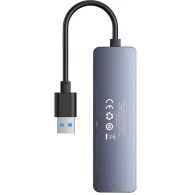 HUB USB Baseus UltraJoy Series 4-Port HUB Lite B0005280B811-10 - 4x USB-A 3.0, 15 cm, Szary