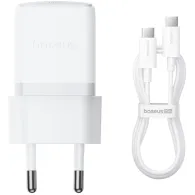 Ładowarka sieciowa Baseus Palm 30W P10111605213-01 - 1x USB-C, kabel USB-C, Biała