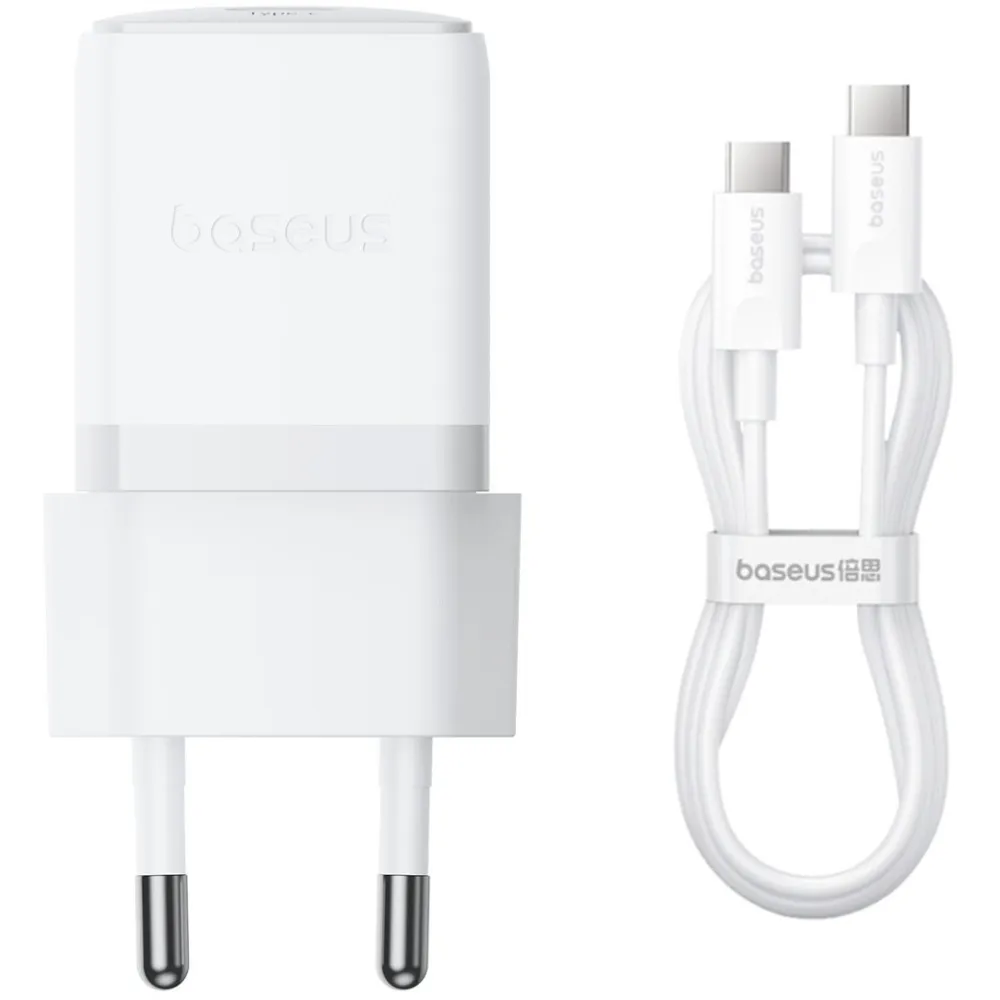 Ładowarka sieciowa Baseus Palm 30W P10111605213-01 - 1x USB-C, kabel USB-C, Biała