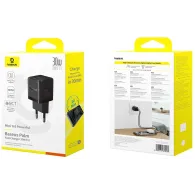 Ładowarka sieciowa Baseus Palm 30W P1011160A113-01 - 1x USB-C, 1x USB-A, Czarna