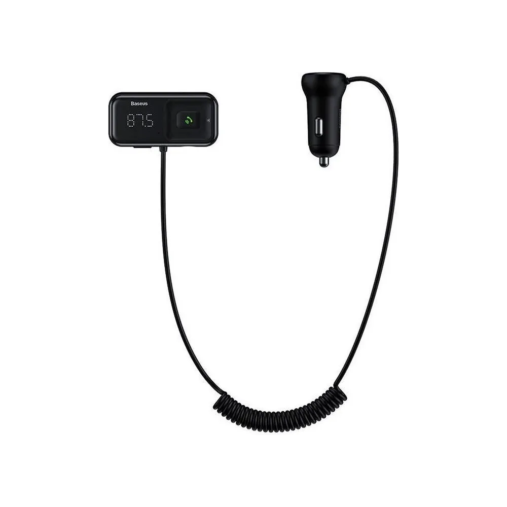 Transmiter FM Bluetooth Baseus S-16 CCMT000201 z ładowarką USB - 2x USB-A, 3.4A, Czarny