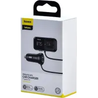 Transmiter FM Bluetooth Baseus S-16 CCMT000201 z ładowarką USB - 2x USB-A, 3.4A, Czarny