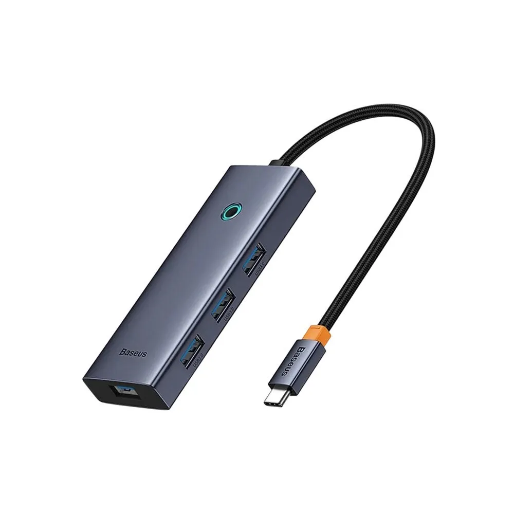 HUB USB Baseus USB-C 6w1 B00052807813-01 - 4x USB-A 3.0, 1x HDMI, zasilanie USB-C, Szare