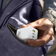 Ładowarka sieciowa Baseus GaN EnerFill FE11 100W P10182102213-00 - 2x USB-C, 1xUSB-A, Biała