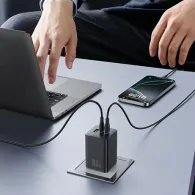 Ładowarka sieciowa Baseus GaN EnerFill FE11 100W P10182102123-00 - 2x USB-C, 1x USB-A, Czarna