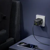 Ładowarka sieciowa Baseus GaN EnerFill FE11 100W P10182102123-00 - 2x USB-C, 1x USB-A, Czarna