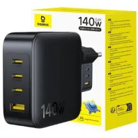 Ładowarka sieciowa Baseus GaN EnerFill FH11 140W E0121J00 - 3x USB-C, 1x USB-A, Czarna