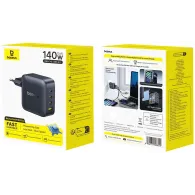Ładowarka sieciowa Baseus GaN EnerFill FH11 140W E0121J00 - 3x USB-C, 1x USB-A, Czarna