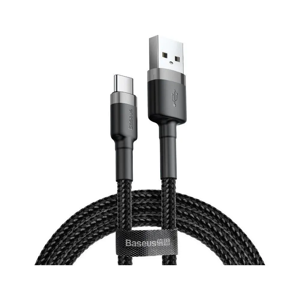 Kabel Baseus Cafule USB-C do USB-A CATKLF-BG1, Quick Charge 3A, USB 2.0, 1 m, Czarny | Sklep ITnes.pl, IT for BUSINESS
