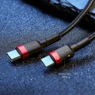 Kabel Baseus Cafule USB-C CATKLF-G91, Quick Charge 3.0 3A 60W, USB 2.0, 1 m, Czarny | Sklep ITnes.pl, IT for BUSINESS
