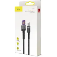 Kabel Baseus Cafule USB-C do USB-A CATKLF-PG1, Quick Charge 5A, USB 2.0, 1 m, Czarny | Sklep ITnes.pl, IT for BUSINESS