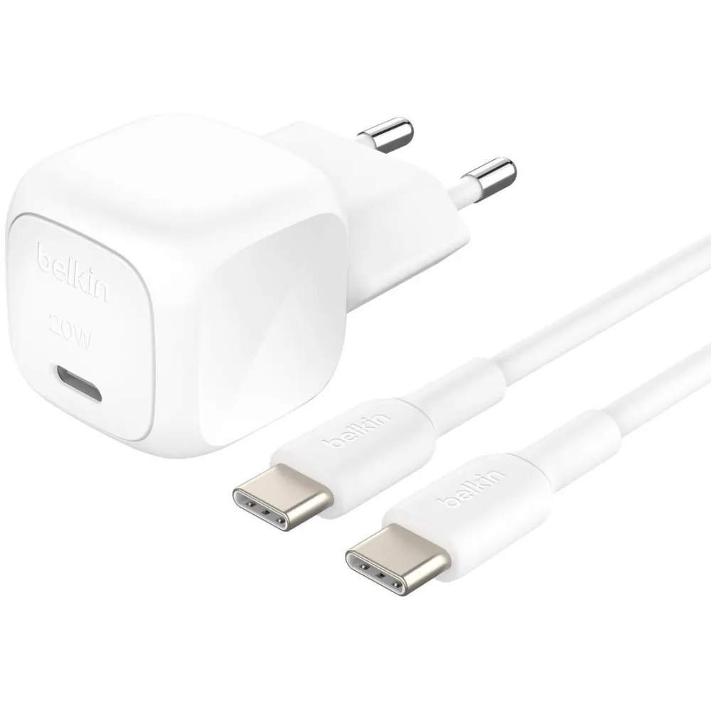 Ładowarka sieciowa Belkin BOOST Charge USB-C 20W WCA009KQ1MWH-B6, 1x USB-C, kabel USB-C, Biała | Sklep ITnes.pl, IT for BUSINESS