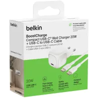 Ładowarka sieciowa Belkin BOOST Charge USB-C 20W WCA009KQ1MWH-B6, 1x USB-C, kabel USB-C, Biała | Sklep ITnes.pl, IT for BUSINESS