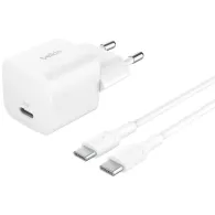 Ładowarka sieciowa Belkin BoostCharge USB-C 25W WCA012KQ1MWH-B6 - 1x USB-C, kabel USB-C, Biała