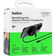 Ładowarka indukcyjna Belkin Boost Pro Magnetic Pad Qi2 15W WIA011KQBK - Zasilacz 20W, Czarna