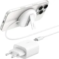 Ładowarka indukcyjna Belkin Boost Pro Magnetic Pad Qi2 15W WIA011KQWH, Zasilacz 20W, Biała | Sklep ITnes.pl, IT for BUSINESS