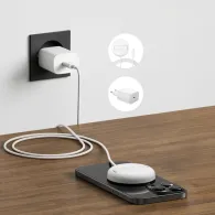 Ładowarka indukcyjna Belkin Boost Pro Magnetic Pad Qi2 15W WIA011KQWH - Zasilacz 20W, Biała