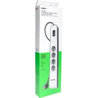 Listwa antyprzepięciowa Belkin 525J BSV401VF2M-V2 - 4 gniazda Schuko, 2x USB-A, 2m, Szara