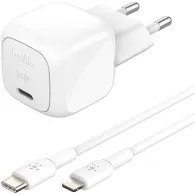 Ładowarka sieciowa Belkin BOOST Charge USB-C 30W WCA008KQ1MWH-B5 - 1x USB-C, kabel USB-C do Lightning, Biała