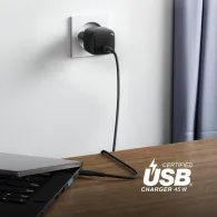 Ładowarka sieciowa Belkin BoostCharge USB-C 45W WCA013KQ1MBK-B6 - 1x USB-C, kabel USB-C, Czarna