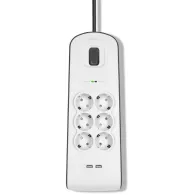 Listwa antyprzepięciowa Belkin 650J BSV604VF2M-V2 - 6 gniazd Schuko, 2x USB-A, 2 m, Szara