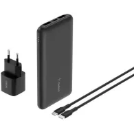 Powerbank Belkin BoostCharge 10000mAh BU041KQBK - W zestawie ładowarka 25W, kabel USB-C 60W, etui, Czarny
