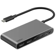 Replikator portów Belkin Connect 5-Port USB-C Hub with Dual USB-C Ports AVC022HQSGY - Szary