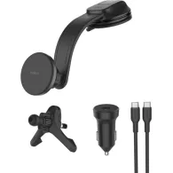 Ładowarka samochodwa z uchwytem Belkin BoostCharge Magnetic Wireless Charging Car Vent and Dash Mount WIC012HQBK - Czarna