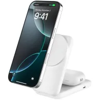 Ładowarka indukcyjna Belkin UltraCharge 2-in-1 Foldable Magnetic Charger with Qi2 25W WIZ038KQWH - Zasilacz 45W, Biała