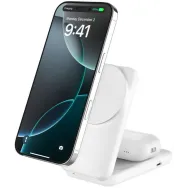 Ładowarka indukcyjna Belkin UltraCharge 2-in-1 Foldable Magnetic Charger with Qi2 25W WIZ038KQWH - Zasilacz 45W, Biała